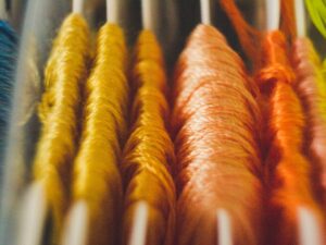 yellow and orange yarns